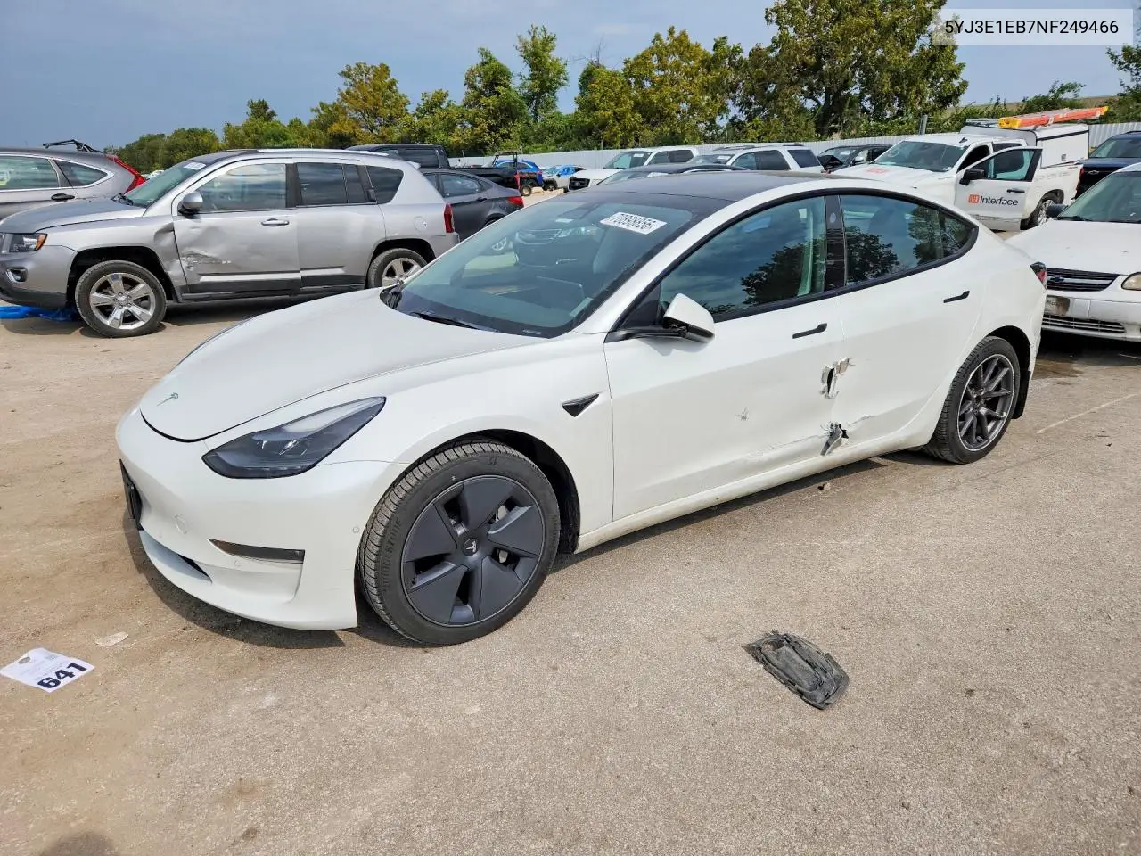 TESLA MODEL 3 2022, VIN 5YJ3E1EB7NF249466