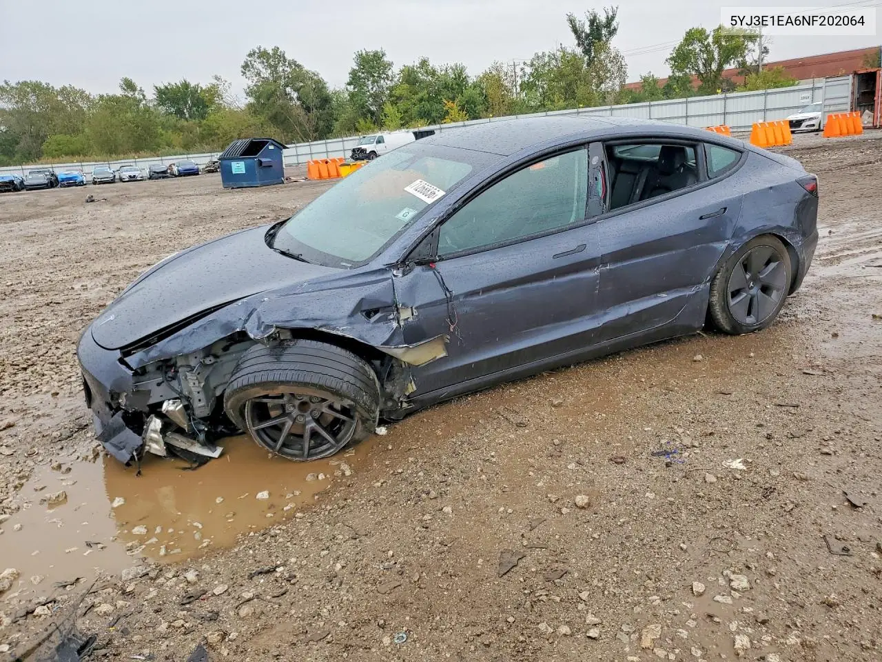 TESLA MODEL 3 2022, VIN 5YJ3E1EA6NF202064