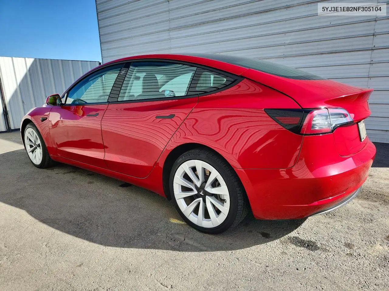 2022 TESLA MODEL 3 VIN 5YJ3E1EB2NF305104 — фото 2