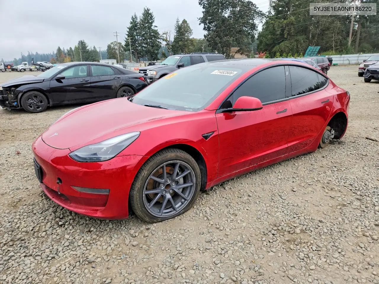 TESLA MODEL 3 2022, VIN 5YJ3E1EA0NF186220