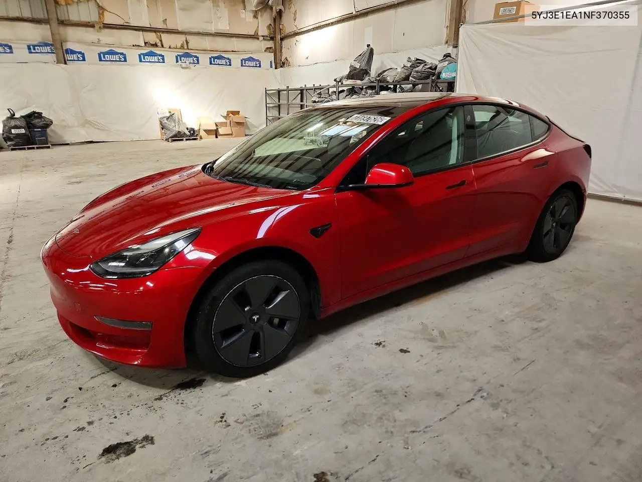 TESLA MODEL 3 2022, VIN 5YJ3E1EA1NF370355