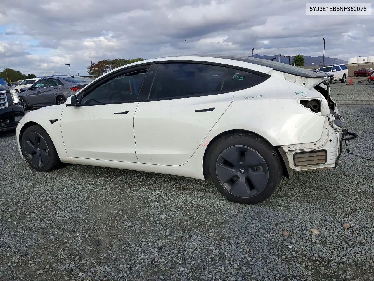 2022 TESLA MODEL 3 VIN 5YJ3E1EB5NF360078 — фото 2