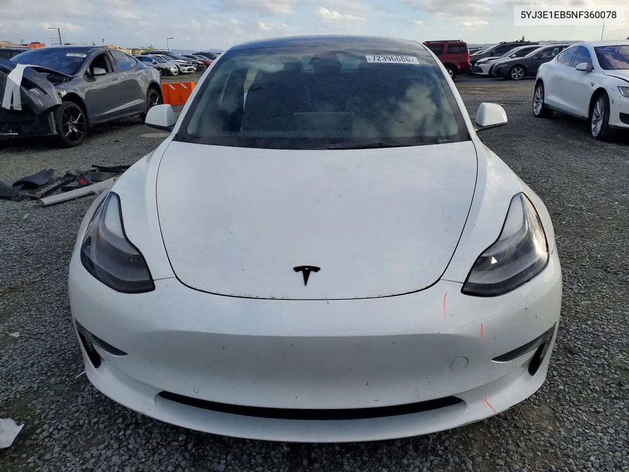 2022 TESLA MODEL 3 VIN 5YJ3E1EB5NF360078 — фото 5
