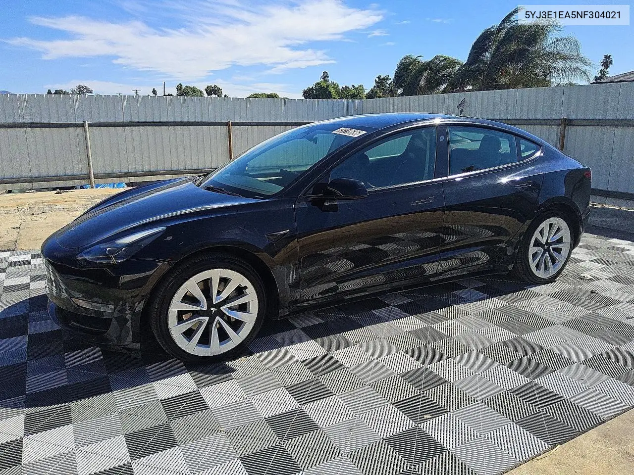 TESLA MODEL 3 2022, VIN 5YJ3E1EA5NF304021