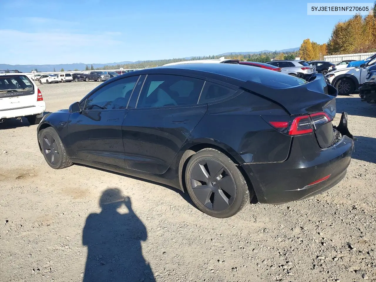 2022 TESLA MODEL 3 VIN 5YJ3E1EB1NF270605 — фото 2