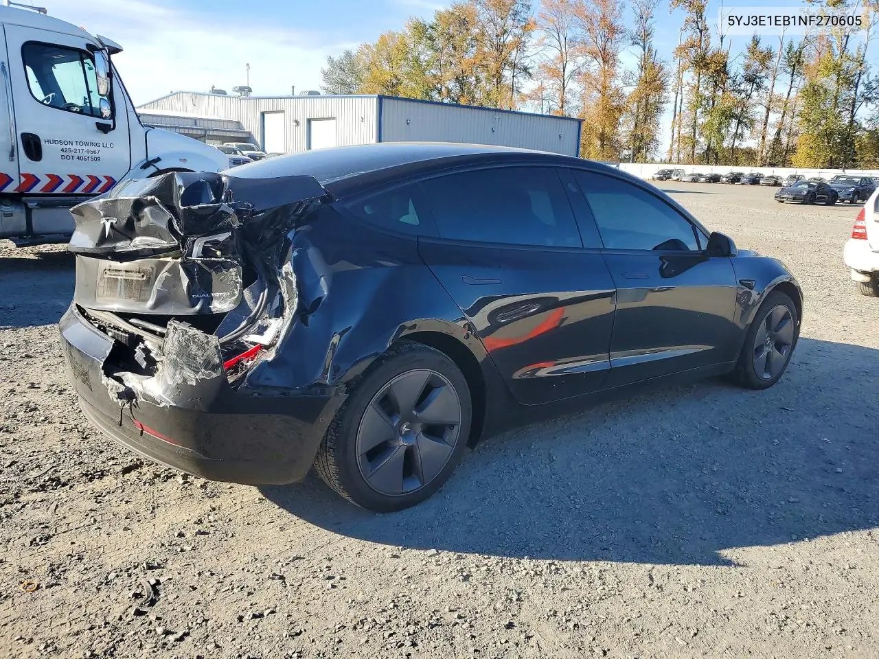 2022 TESLA MODEL 3 VIN 5YJ3E1EB1NF270605 — фото 3