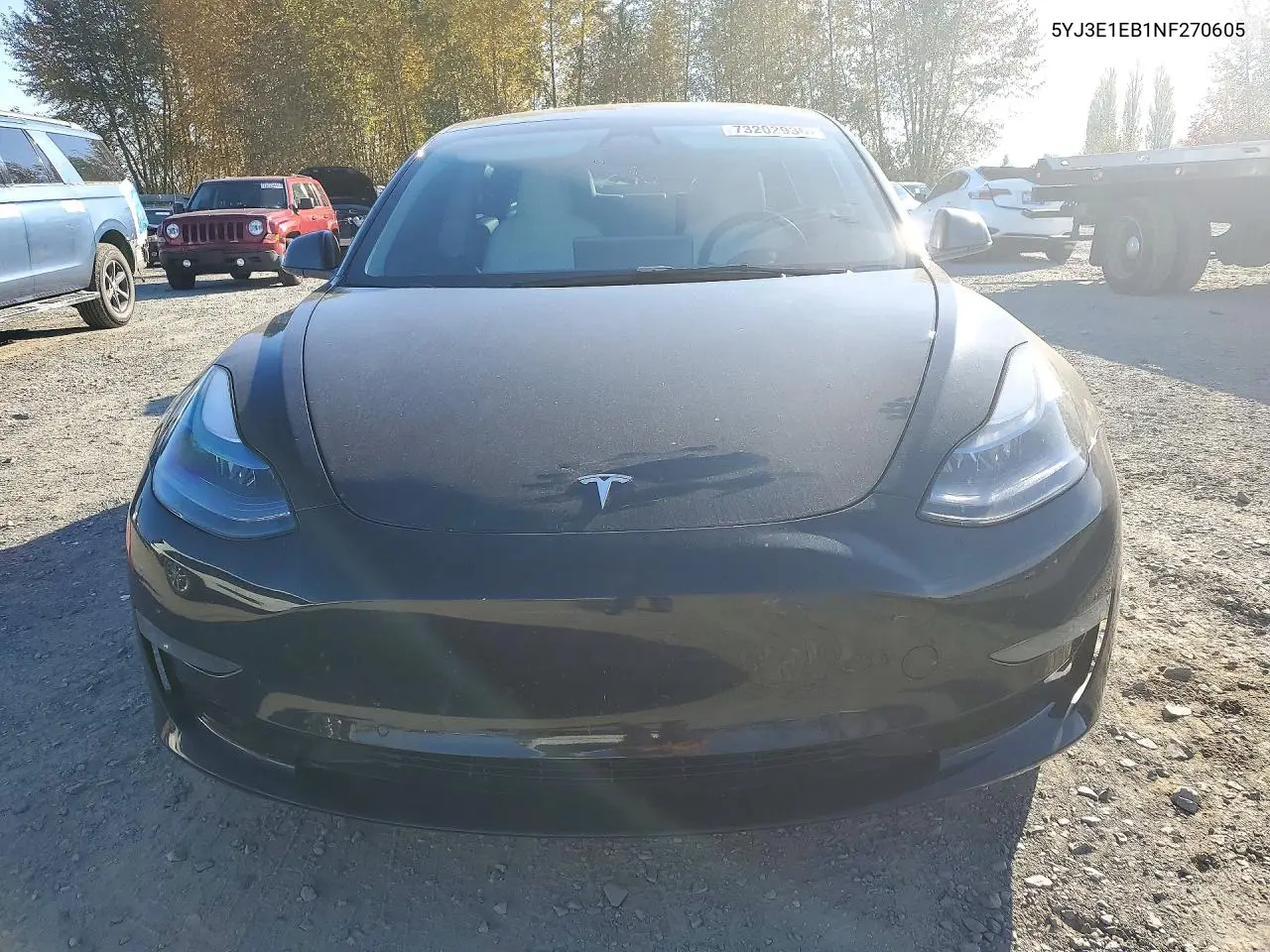 2022 TESLA MODEL 3 VIN 5YJ3E1EB1NF270605 — фото 5