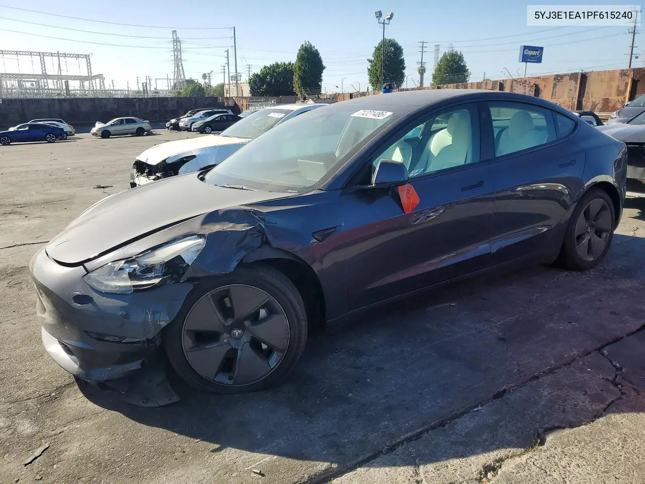 TESLA MODEL 3 2023, VIN 5YJ3E1EA1PF615240