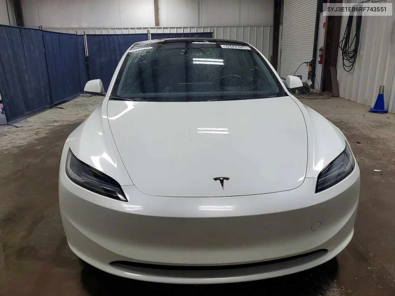 2024 TESLA MODEL 3 VIN 5YJ3E1EB6RF743551 — фото 5