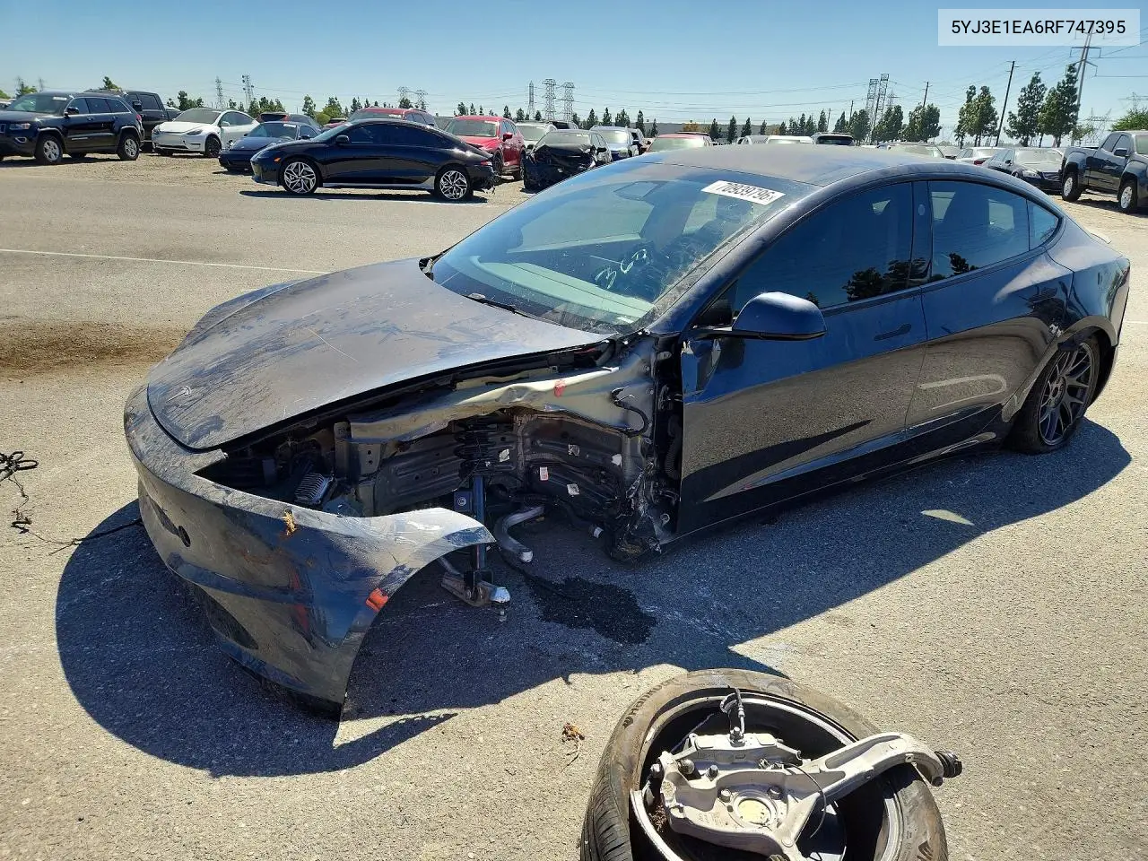 TESLA MODEL 3 2024, VIN 5YJ3E1EA6RF747395