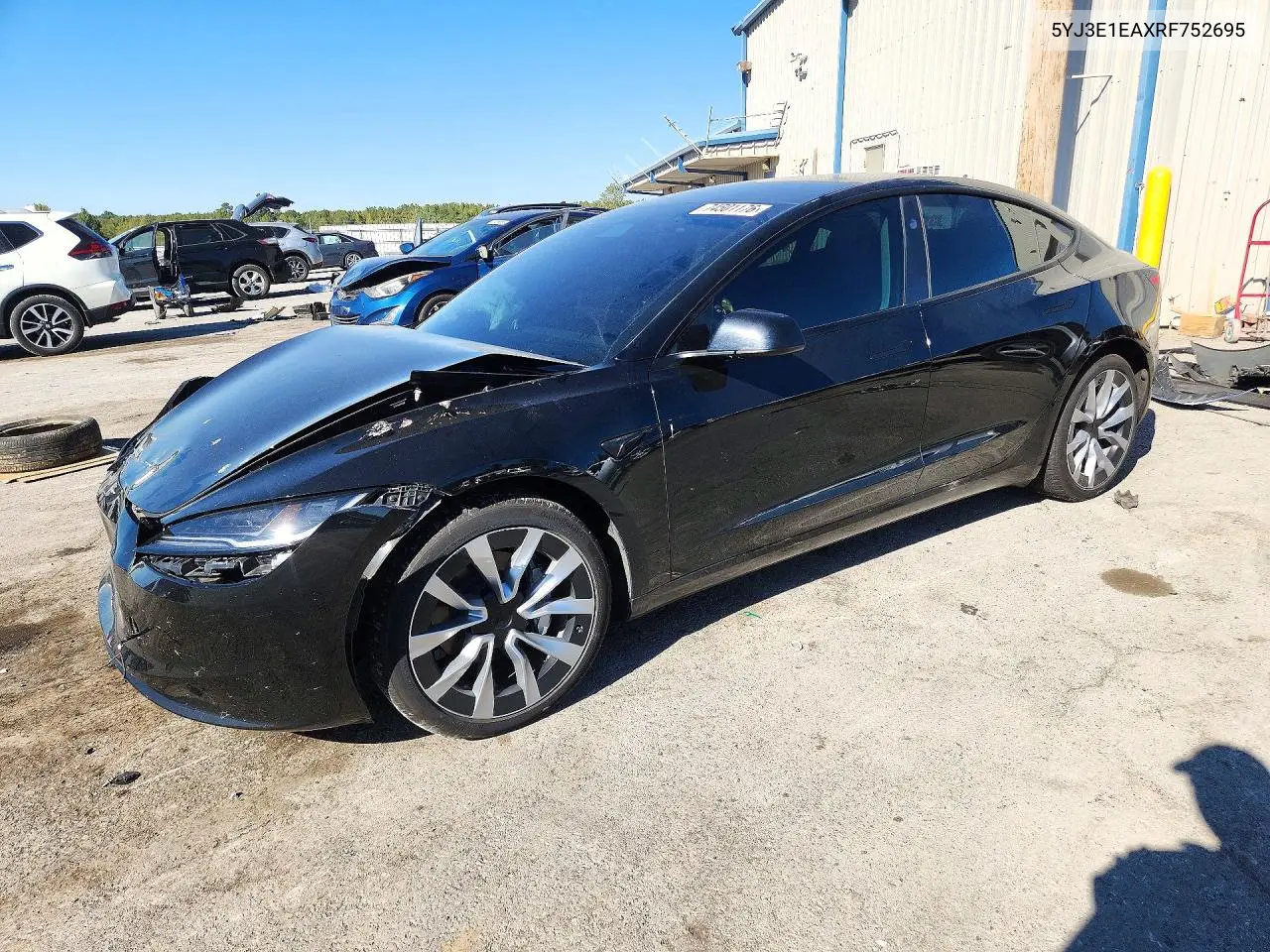 TESLA MODEL 3 2024, VIN 5YJ3E1EAXRF752695