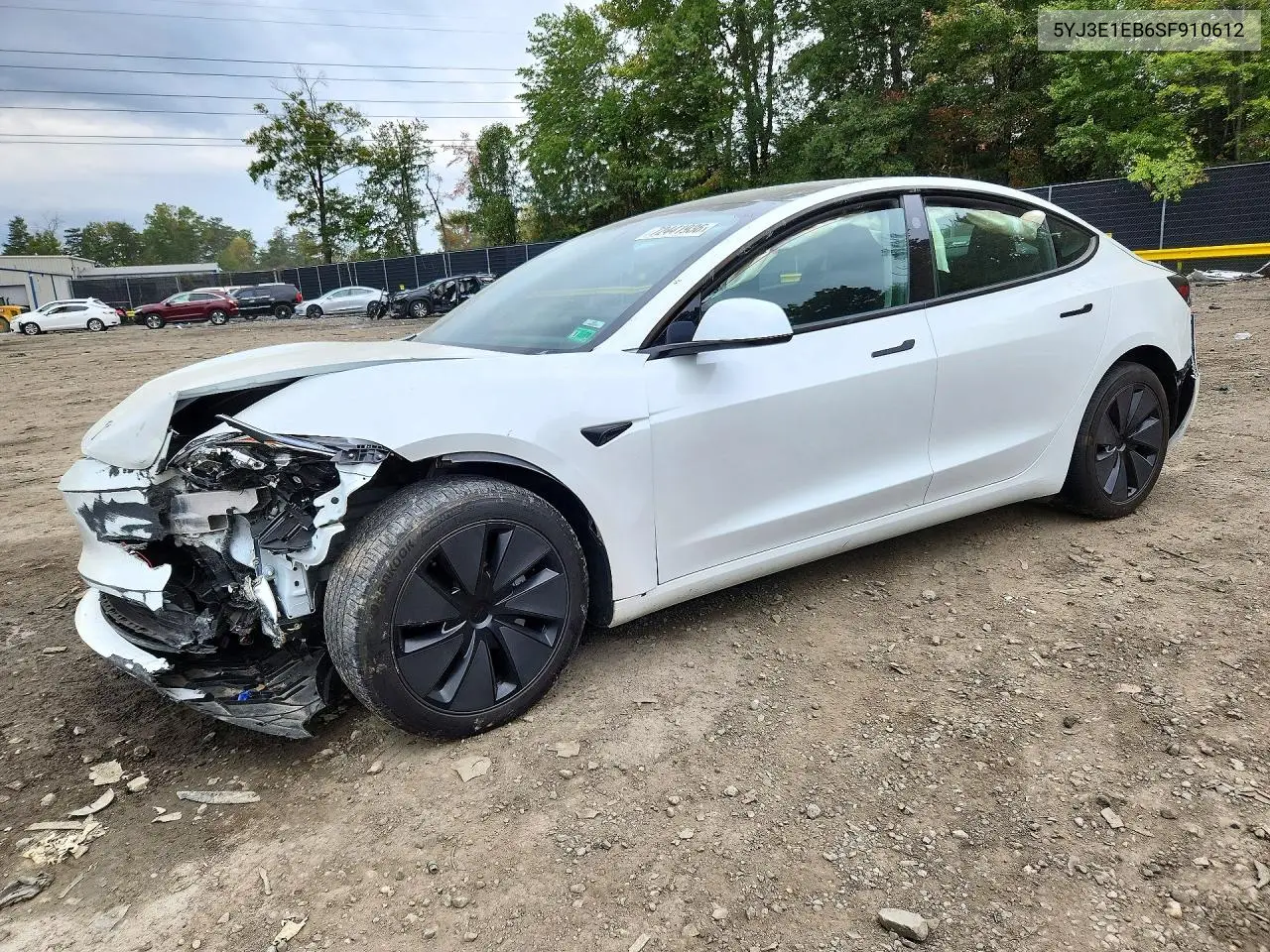 TESLA MODEL 3 2025, VIN 5YJ3E1EB6SF910612