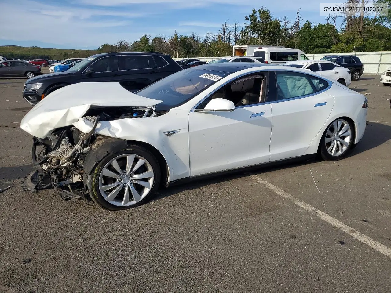 TESLA MODEL S 2015, VIN 5YJSA1E21FF102357