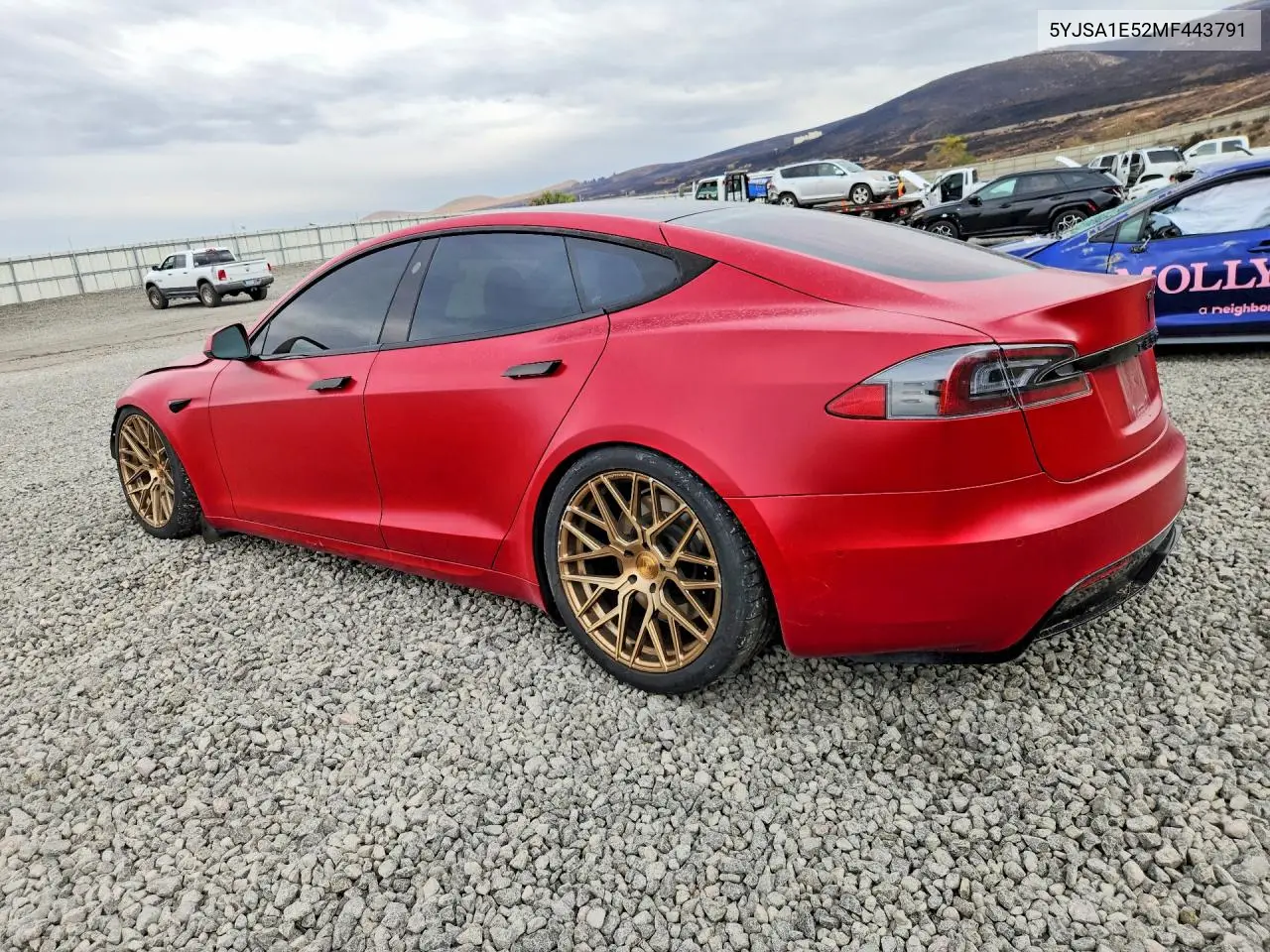 2021 TESLA MODEL S VIN 5YJSA1E52MF443791 — фото 2