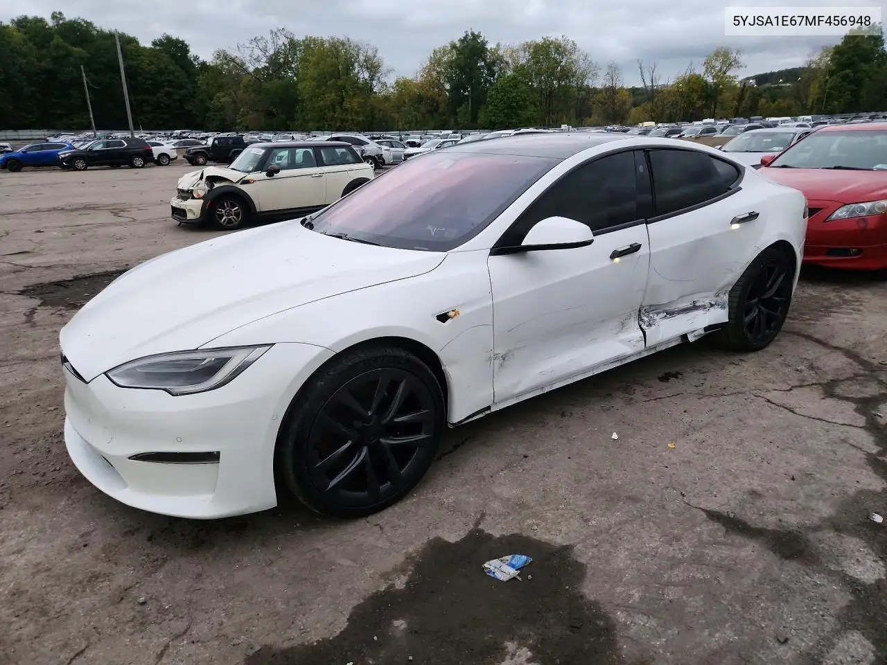 TESLA MODEL S 2021, VIN 5YJSA1E67MF456948