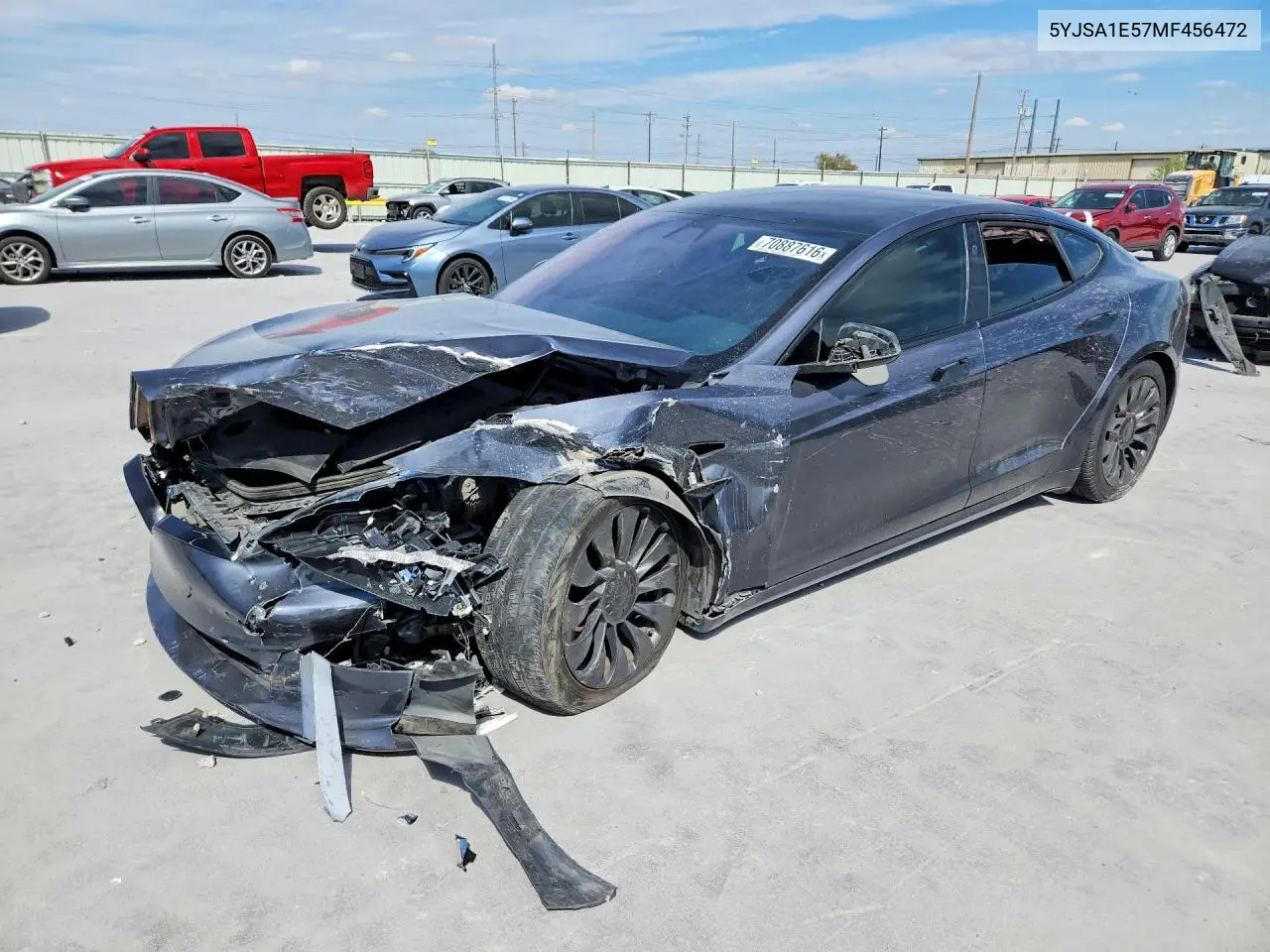 TESLA MODEL S 2021, VIN 5YJSA1E57MF456472