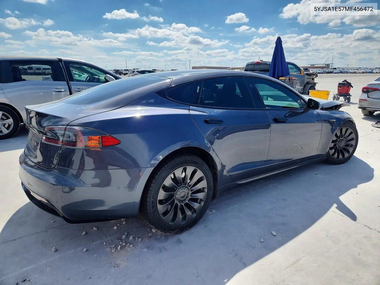 2021 TESLA MODEL S VIN 5YJSA1E57MF456472 — фото 3