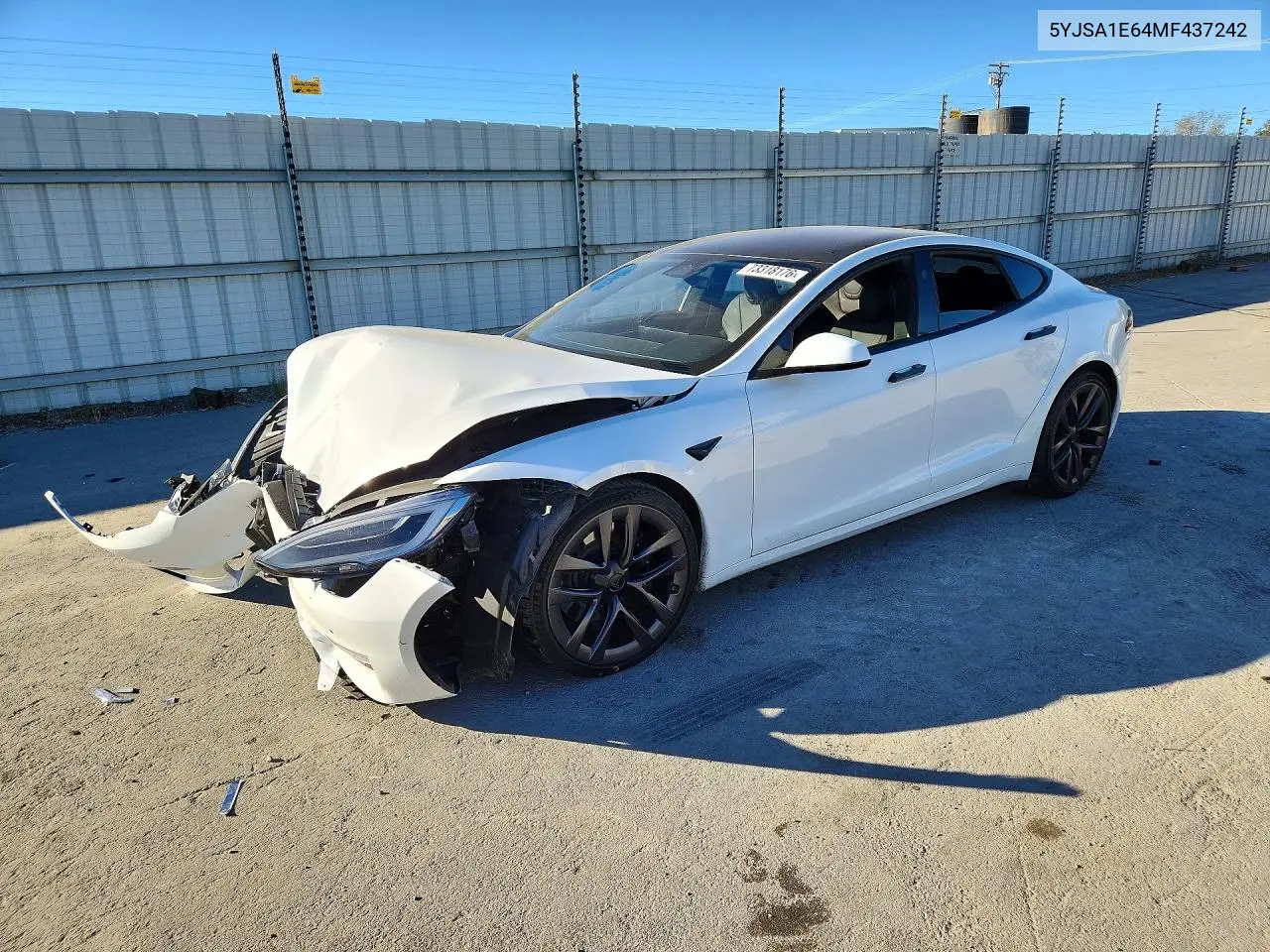 TESLA MODEL S 2021, VIN 5YJSA1E64MF437242