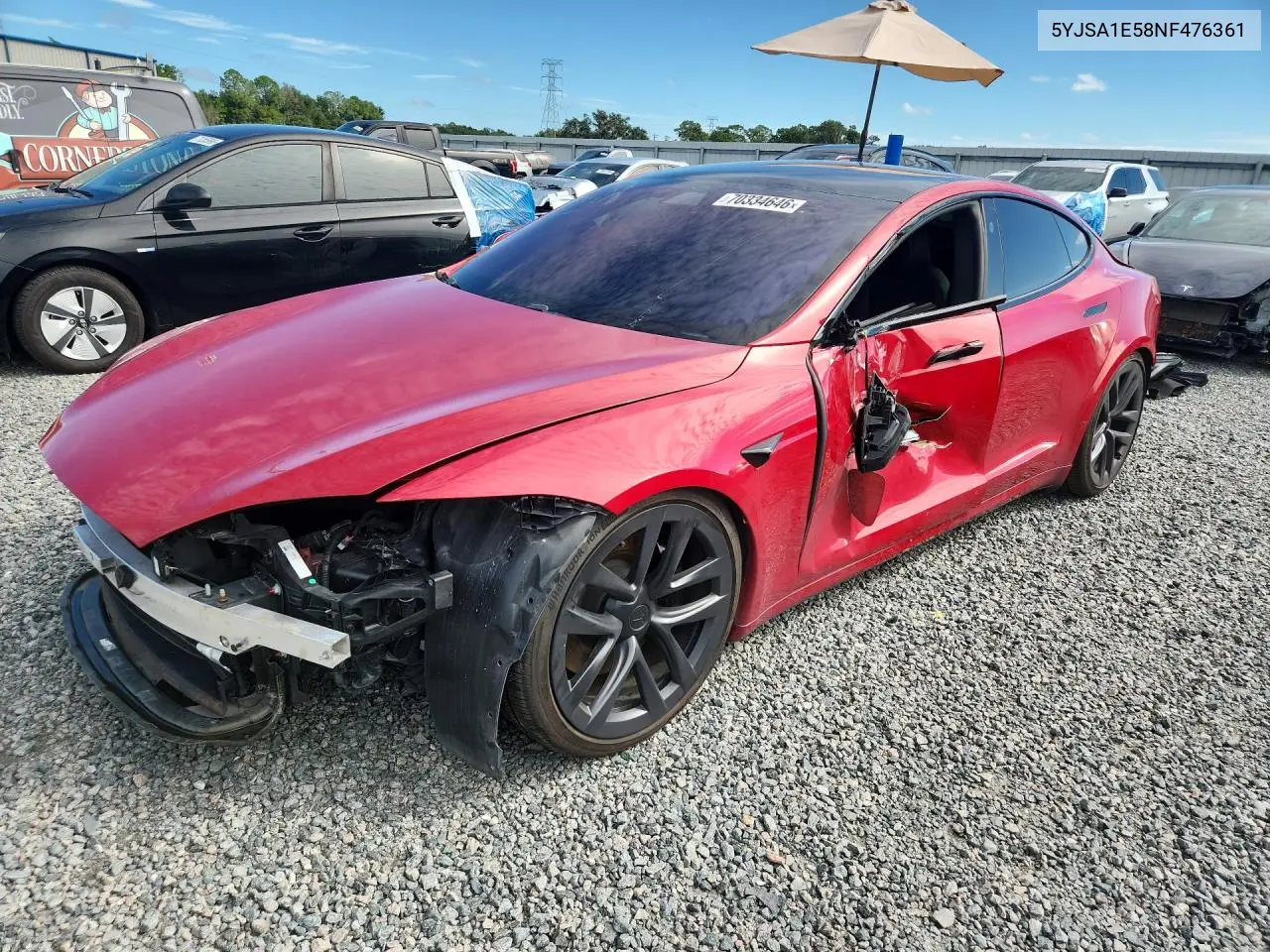 TESLA MODEL S 2022, VIN 5YJSA1E58NF476361