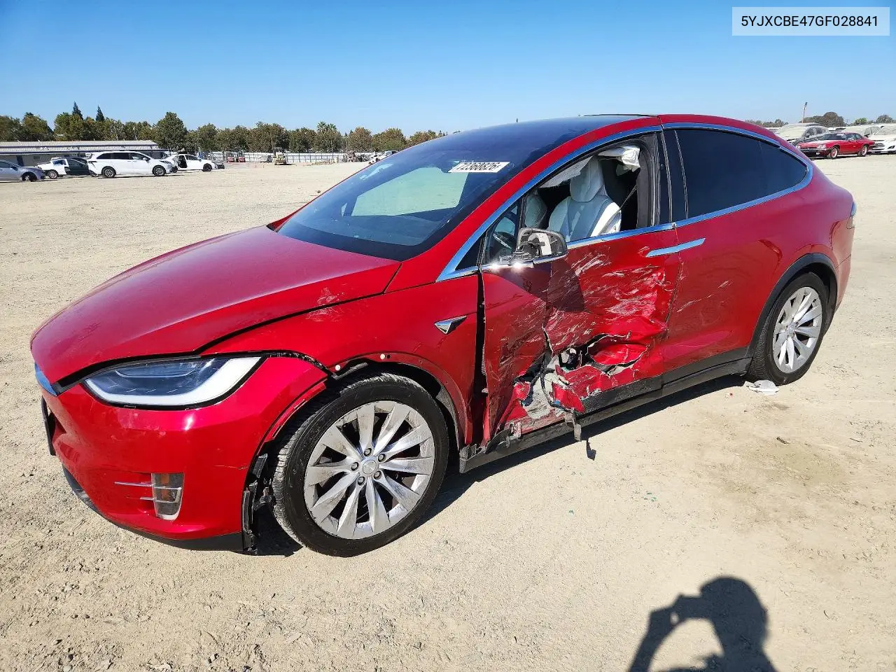TESLA MODEL X 2016, VIN 5YJXCBE47GF028841
