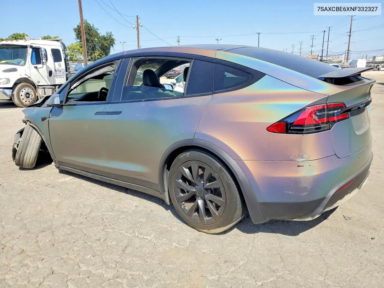 2022 TESLA MODEL X VIN 7SAXCBE6XNF332327 — фото 2