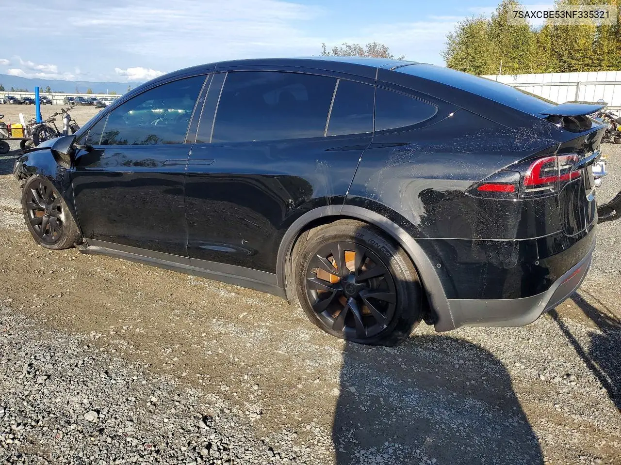 2022 TESLA MODEL X VIN 7SAXCBE53NF335321 — фото 2