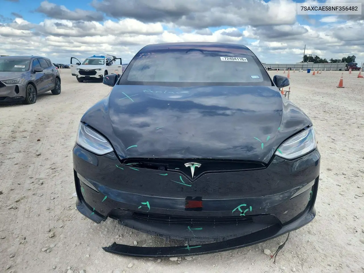 2022 TESLA MODEL X VIN 7SAXCAE58NF356482 — фото 5
