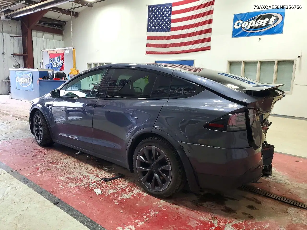 2022 TESLA MODEL X VIN 7SAXCAE58NF356756 — фото 2