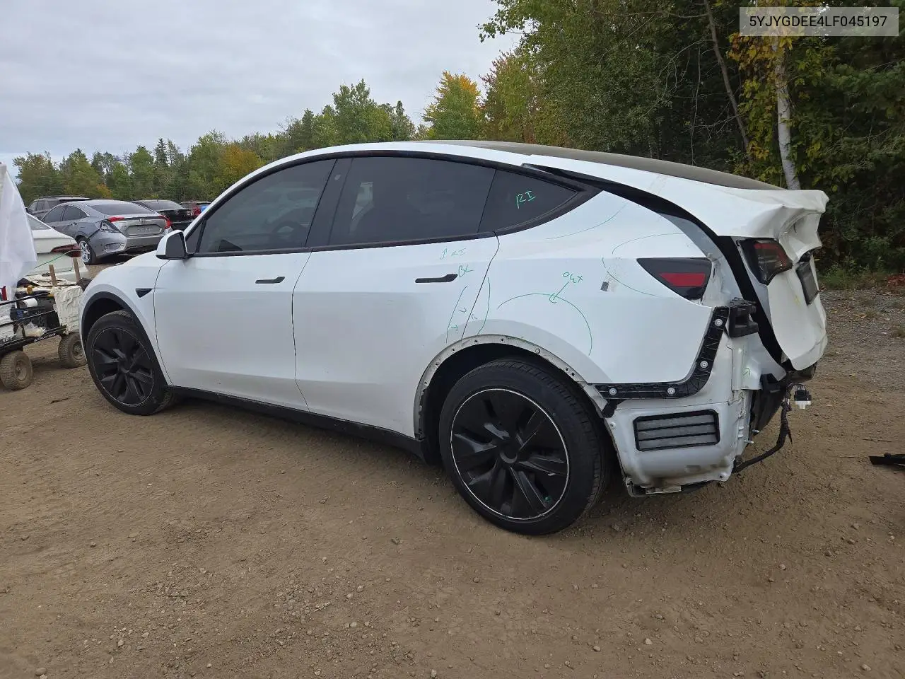 2020 TESLA MODEL Y VIN 5YJYGDEE4LF045197 — фото 2