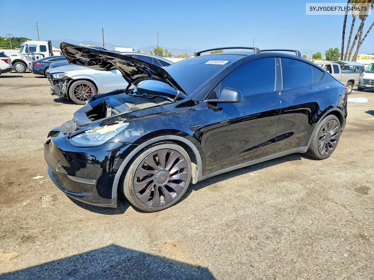 TESLA MODEL Y 2020, VIN 5YJYGDEF7LF049673