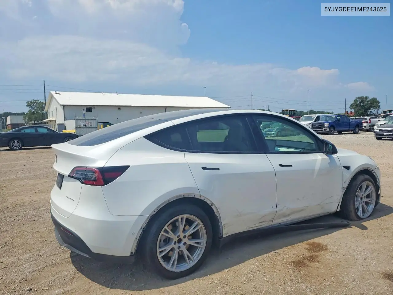 2021 TESLA MODEL Y VIN 5YJYGDEE1MF243625 — фото 3