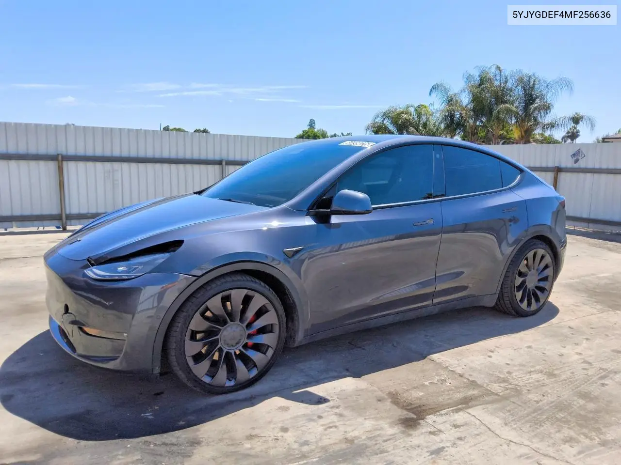 TESLA MODEL Y 2021, VIN 5YJYGDEF4MF256636