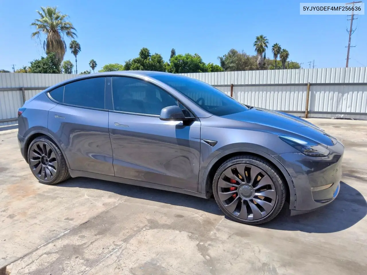 2021 TESLA MODEL Y VIN 5YJYGDEF4MF256636 — фото 4