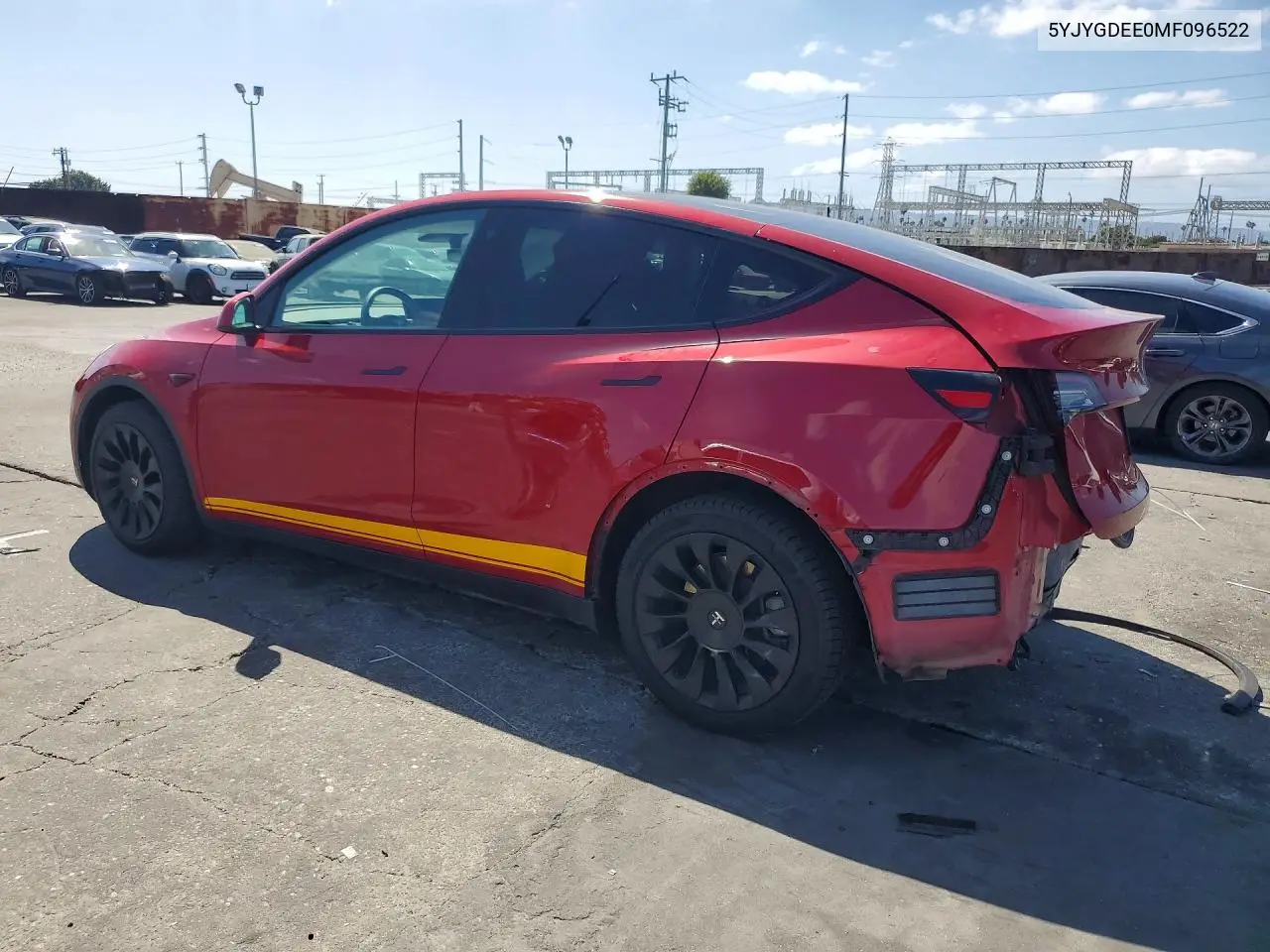 2021 TESLA MODEL Y VIN 5YJYGDEE0MF096522 — фото 2