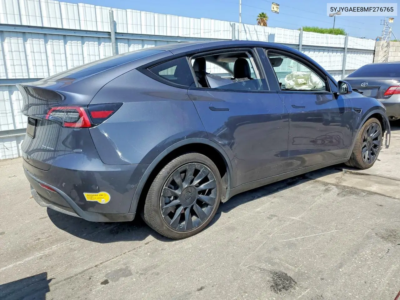 2021 TESLA MODEL Y VIN 5YJYGAEE8MF276765 — фото 3