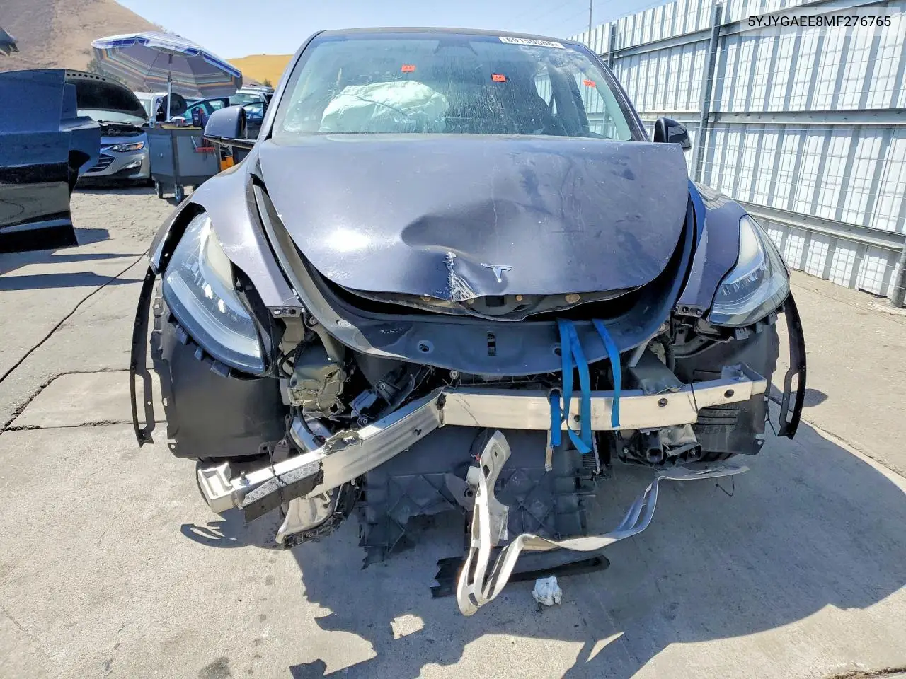 2021 TESLA MODEL Y VIN 5YJYGAEE8MF276765 — фото 5