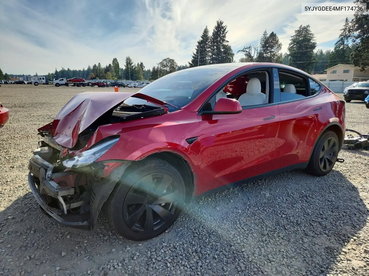 TESLA MODEL Y 2021, VIN 5YJYGDEE4MF174736