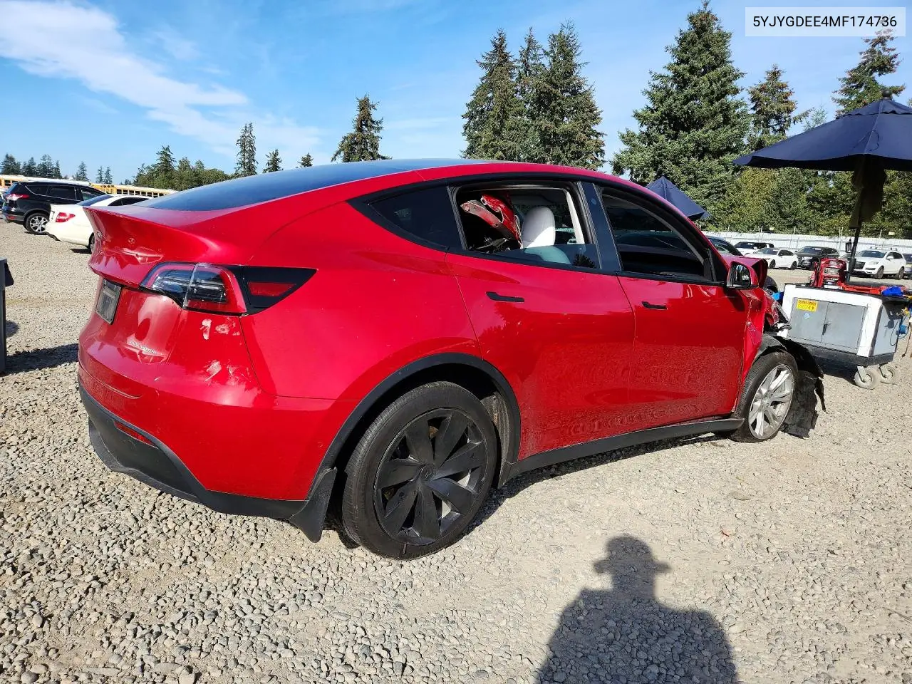 2021 TESLA MODEL Y VIN 5YJYGDEE4MF174736 — фото 3