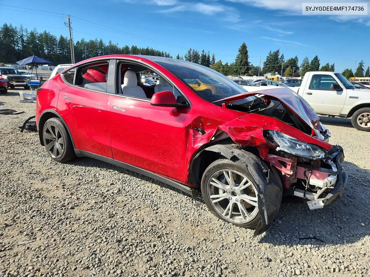 2021 TESLA MODEL Y VIN 5YJYGDEE4MF174736 — фото 4