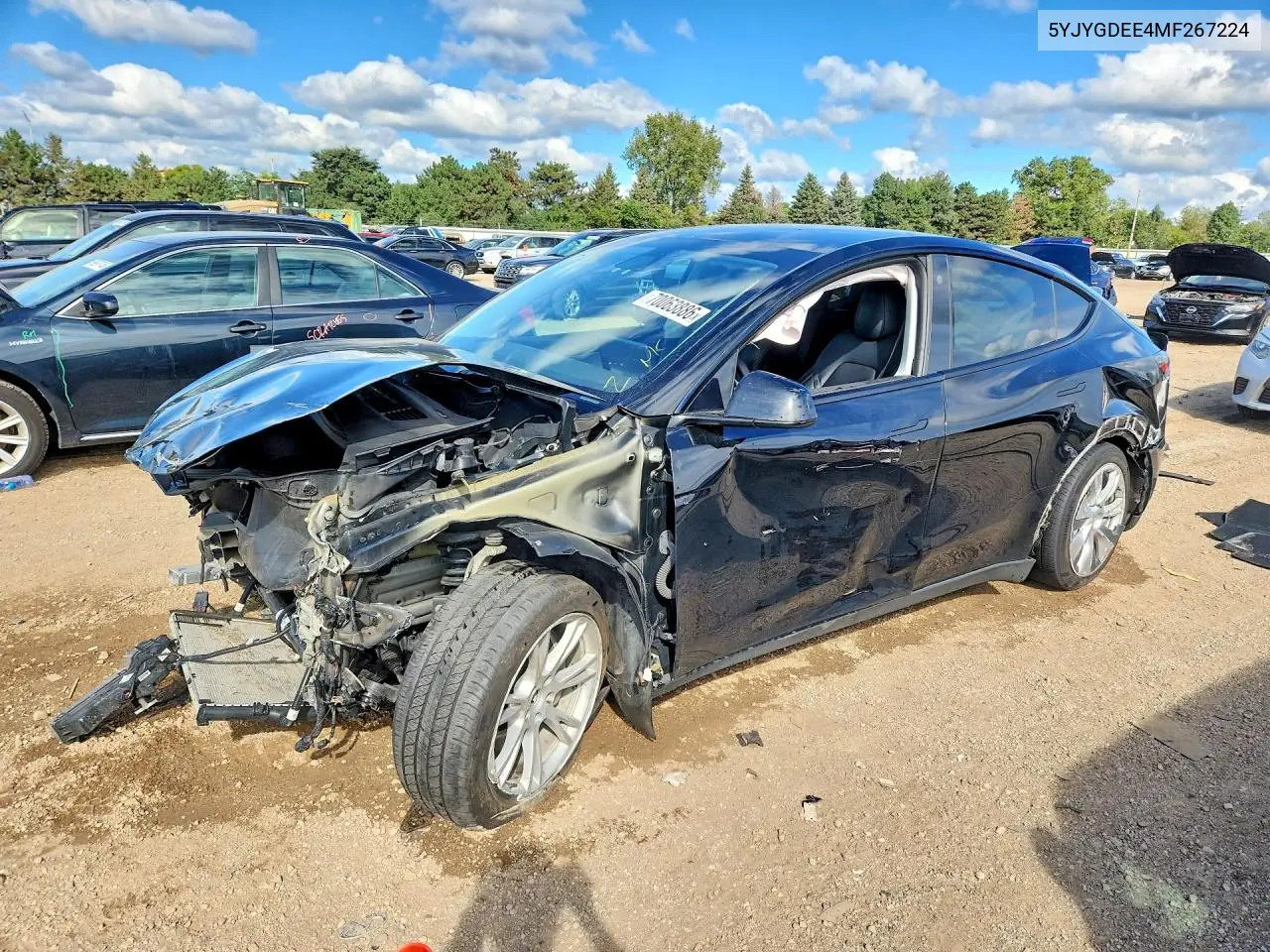 TESLA MODEL Y 2021, VIN 5YJYGDEE4MF267224