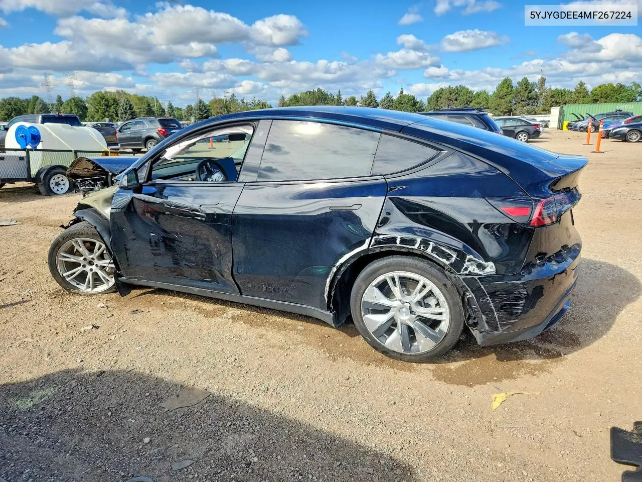 2021 TESLA MODEL Y VIN 5YJYGDEE4MF267224 — фото 2