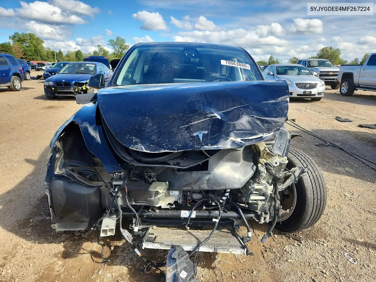 2021 TESLA MODEL Y VIN 5YJYGDEE4MF267224 — фото 5