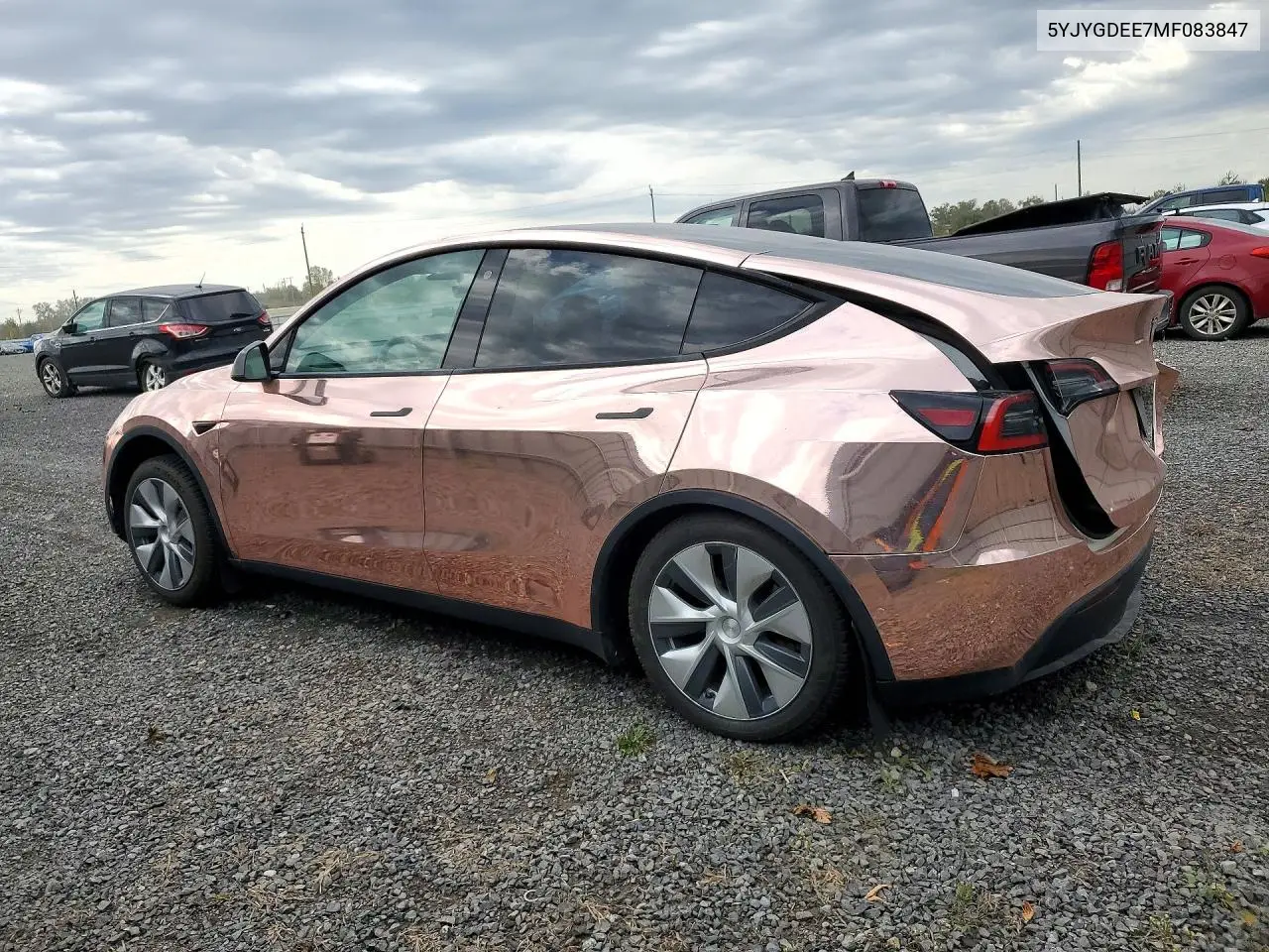 2021 TESLA MODEL Y VIN 5YJYGDEE7MF083847 — фото 2