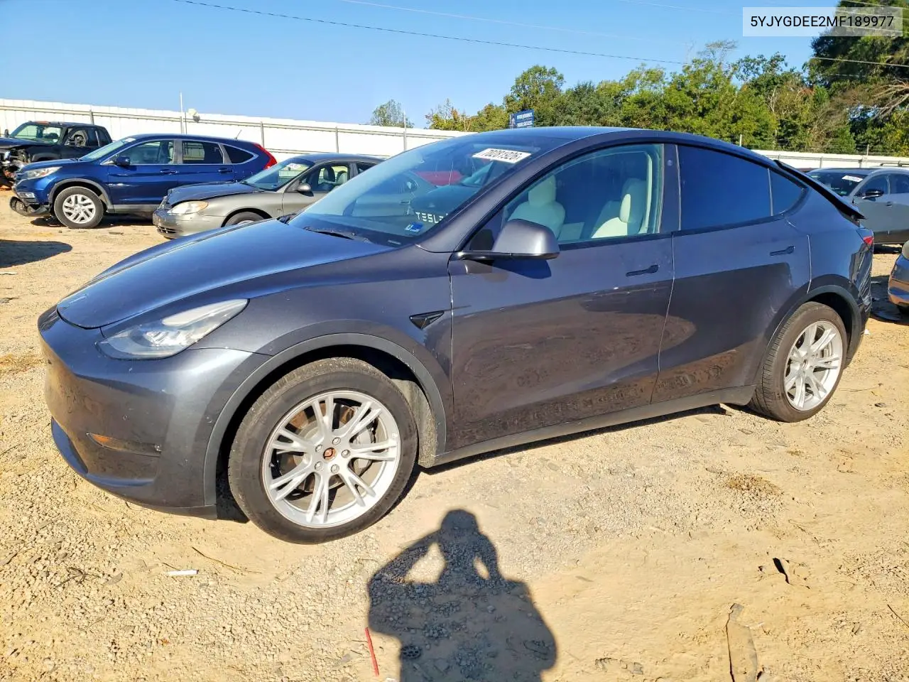 TESLA MODEL Y 2021, VIN 5YJYGDEE2MF189977