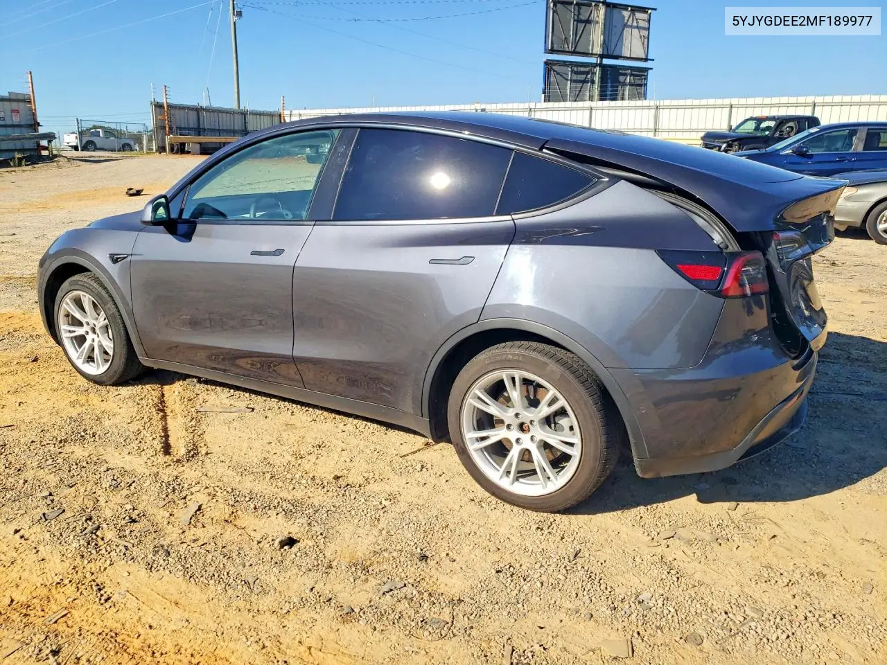 2021 TESLA MODEL Y VIN 5YJYGDEE2MF189977 — фото 2