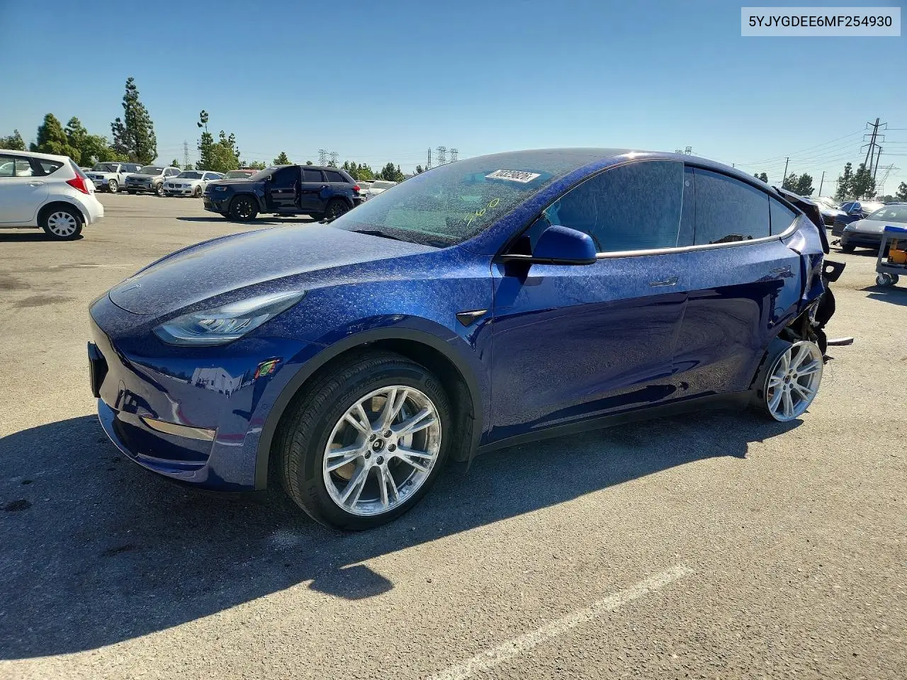 TESLA MODEL Y 2021, VIN 5YJYGDEE6MF254930