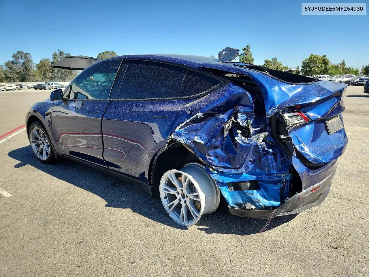 2021 TESLA MODEL Y VIN 5YJYGDEE6MF254930 — фото 2