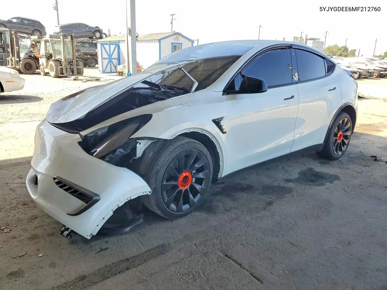 TESLA MODEL Y 2021, VIN 5YJYGDEE6MF212760