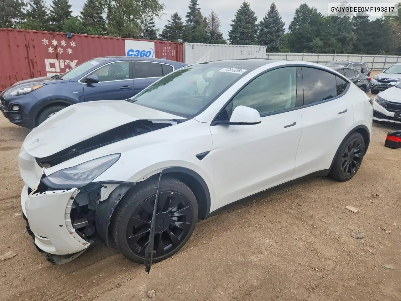 TESLA MODEL Y 2021, VIN 5YJYGDEE0MF193817