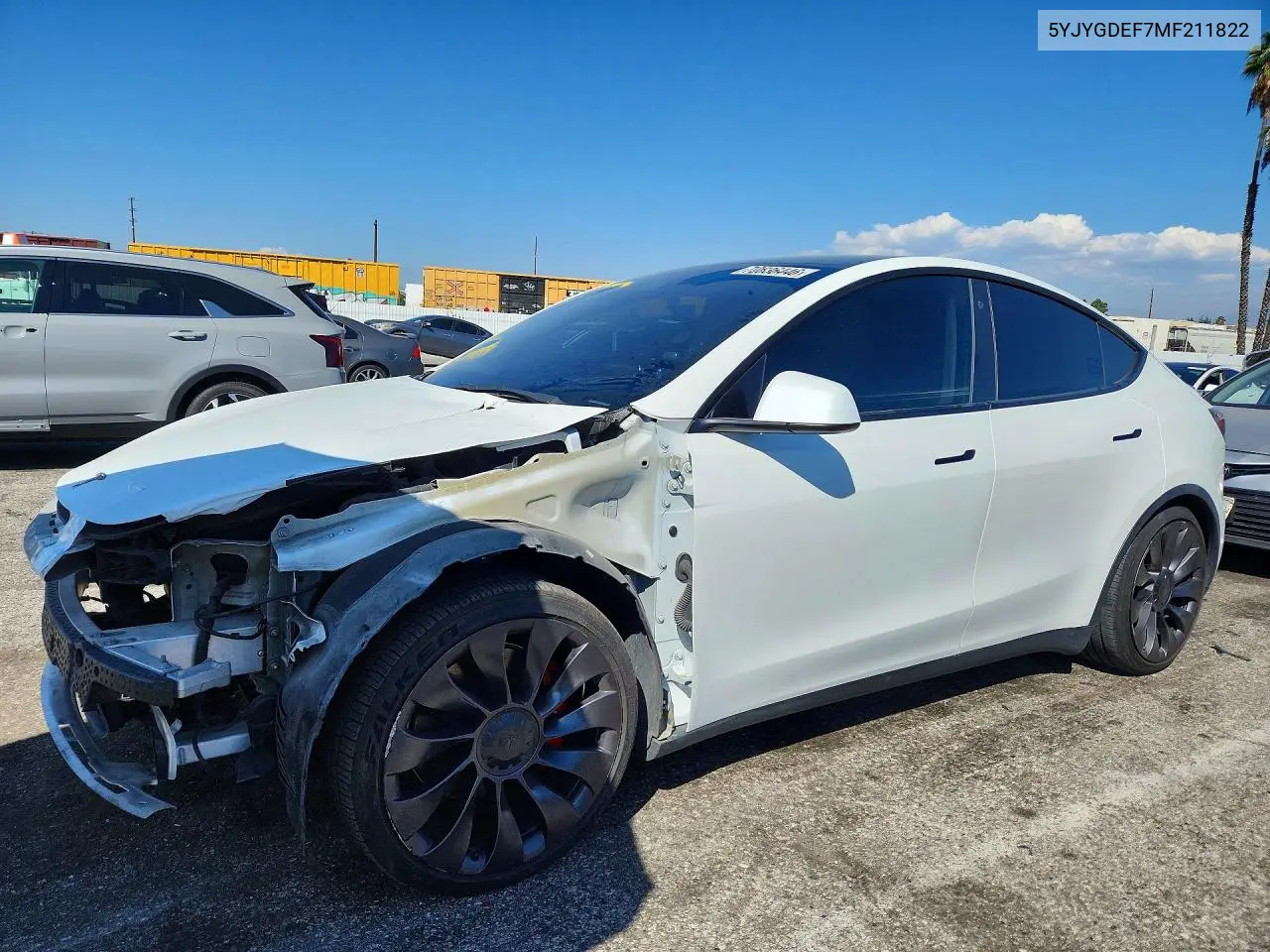 TESLA MODEL Y 2021, VIN 5YJYGDEF7MF211822